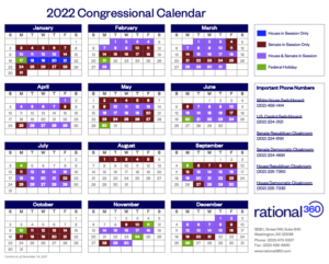 united states senate 2022 calendar