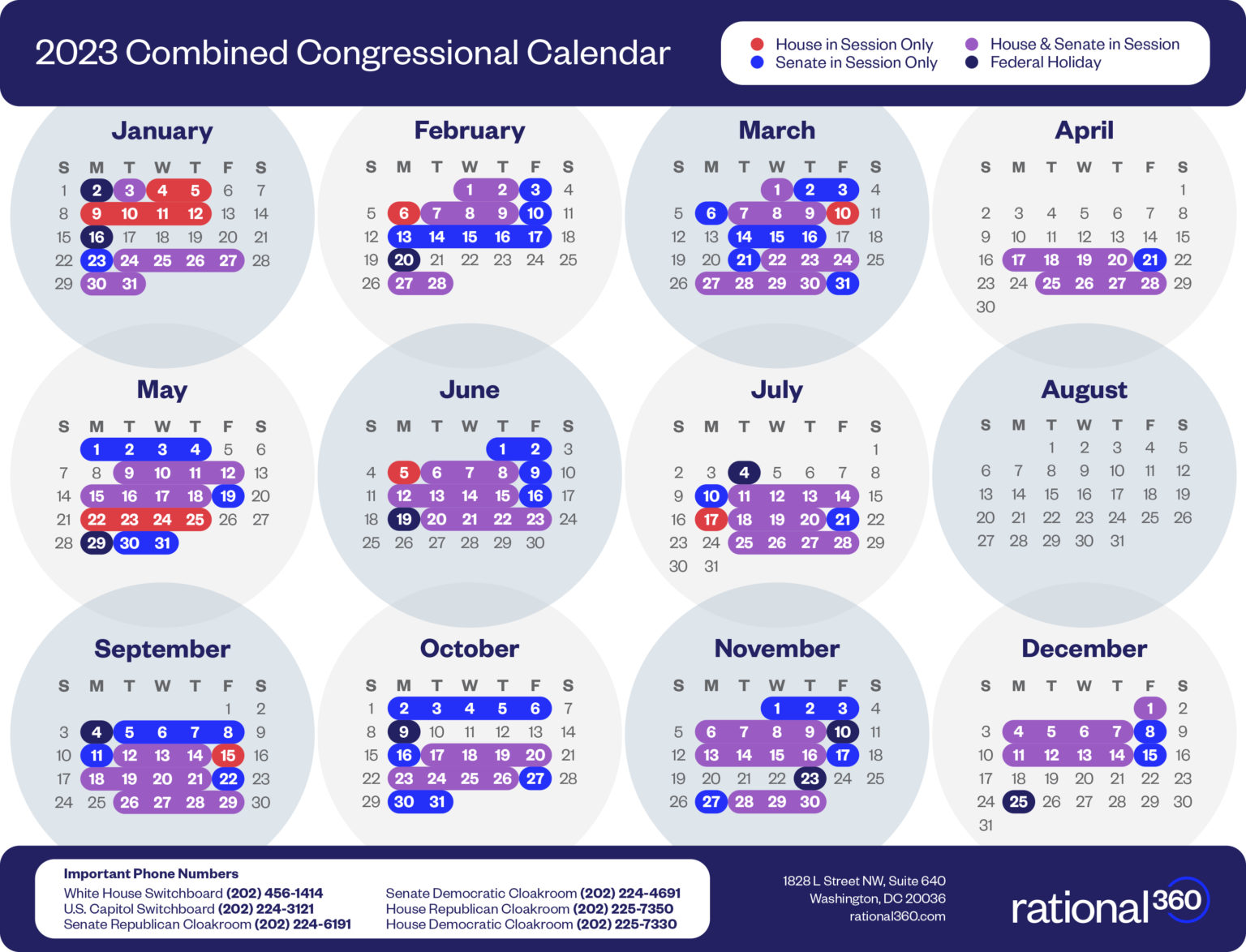 2023 Combined Congressional Calendar - Rational 360