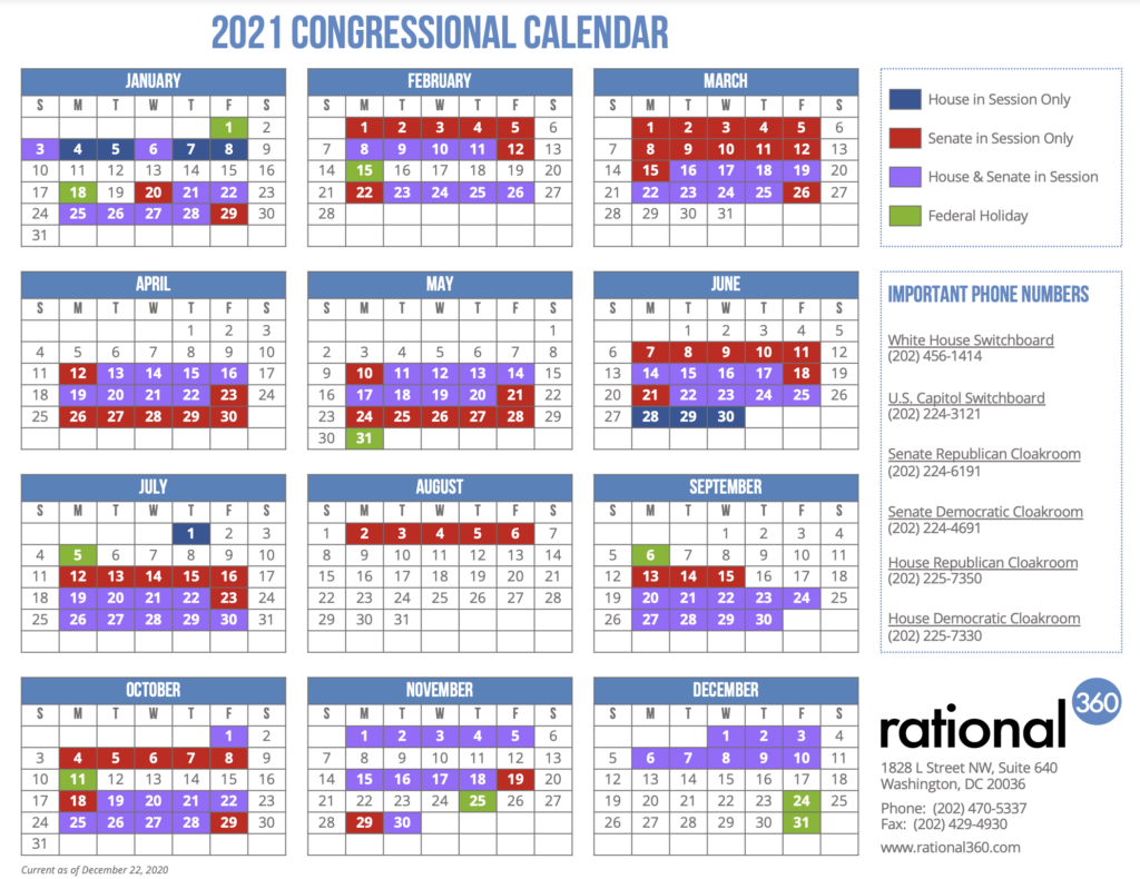 2020 Combined Congressional Calendar Rational 360